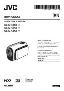 JVC GZ MG 650 manual. Camera Instructions.